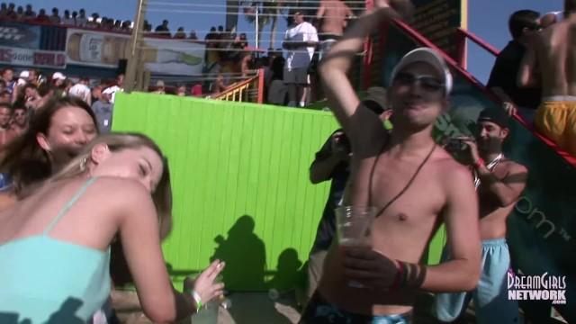 Amateur Spring Break Freaks Show Tits and Party Wrestling