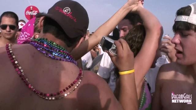 Capri Cavanni Hot College Coeds Flash Perfect Tits for Beads on the Beach Dance - 1