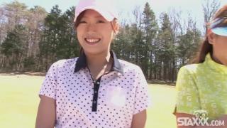 Woman Cute Asian Teen Girls Play a Game of Strip Golf Babysitter