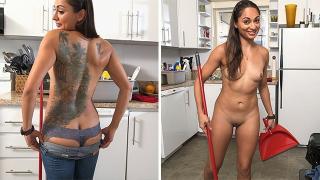HDZog BANGBROS - Latina Maid Valentina Vixen Strips & Fucks her Client Huge Ass