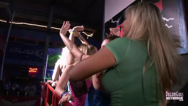 Slut Hot Girls Flash Titties and Panties at Crowded Nightclub Massive