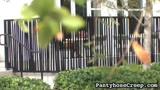 AntarvasnaVideos PantyhoseCreep - Layla Lopez Camel Toe under Shiny Pantyhose Gay Spank