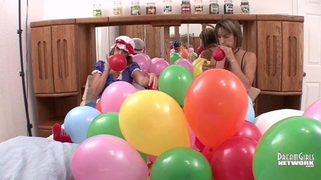Alison Tyler Costumed Looner Freaks Blow Balloons up & Pop them LushStories