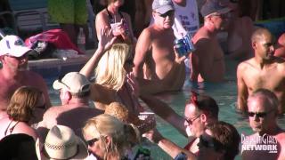 Oral Sex Horny Cougars Party Naked at Wild Pool Bar Sex Toy