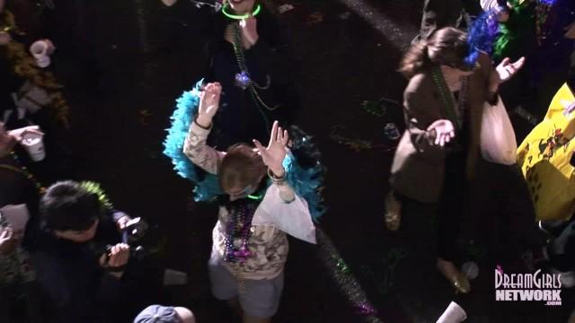 Getting Girls to Flash from our Balcony at Mardi Gras - 1