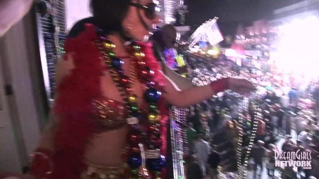 Getting Girls to Flash from our Balcony at Mardi Gras - 2