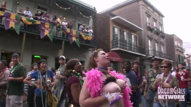 Round Ass Horny Cougars will do anything for Beads at Mardi Gras White - 1