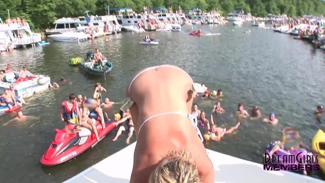 Amazing Party Girls get Buck Naked in Front of Huge Crowd at Lake of the Ozarks Pervs