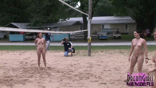 Camshow Naked Volleyball with Hot Strippers at a Nudist Resort Celebrity Sex