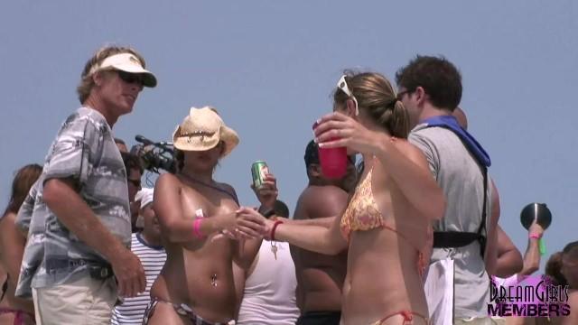 Hot Girls in Bikinis Flash Tits & Pussy at Miami Boat Party - 1
