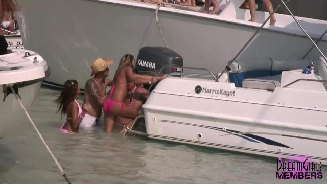 Glamour Uber Insane Boat Party in Miami with Loads of Big Bare Titties Abuse - 1