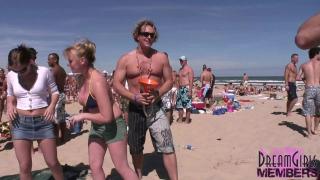Freak College Coed Bikini Girls Party Hard on the Beach in Texas Tattooed