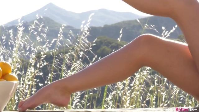 Footjob Scarlet Red Gets herself off in the Scenic Mountains Animation - 2