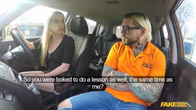 Nut FakeHub - Super Hot Blonde goes for a Driving Test and Gets a Dick instead Enema - 1