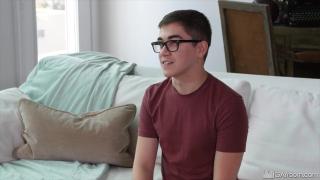 Liveshow FIRST PORN AUDITION! Nervous Teen Twink Gets Drenched in Cum in his Casting Asstr