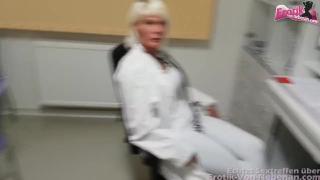 Sensual Blonde Doctor with Big Booty Loves Creampie Fuck with Patient Gay Boys