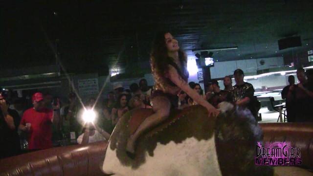 Coeds in Sexy Lingerie Ride the Bull at a Local Bar - 2