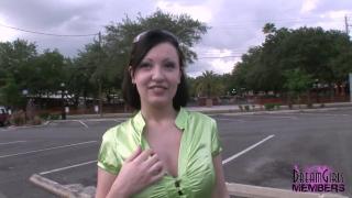 Step Risky Public Flashing from Hot Brunette with Perfect Tits Ride