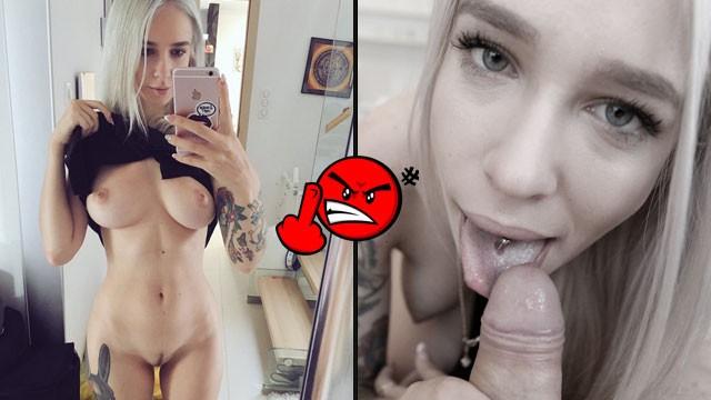 Ametuer Porn Inked up Blonde Deep Throats Foreign Man Meat Forbidden - 1