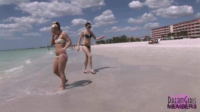 Two Iowa Coeds get Naked on a Public Florida Beach - 2