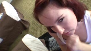 BoyPost Hot Redhead Jamie Gets the Control Takes the Cum by Hands & her Small Mouth Asstr