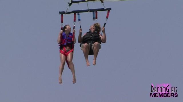 Naked Parasailing with three Wild Spring Breakers - 1