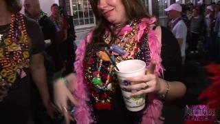 Free Blow Job Huge Natural Boobs Flashed on Bourbon St at Mardi Gras Pink Pussy