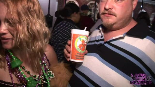 Huge Natural Boobs Flashed on Bourbon St at Mardi Gras - 2