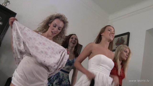 Stripping Luxury Girl & her BFF´s Throw a House Party with all Panties down Upskirts Vporn - 1