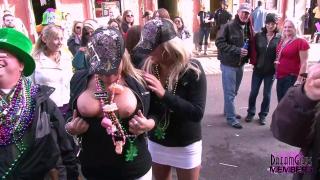 Girl Gets Fucked Big Glorious Tits Flashed on Bourbon St during Mardi Gras AllBoner