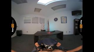 Round Ass VR 180 - Australian Cop Angela White Interrogates will Pounder 3DXChat