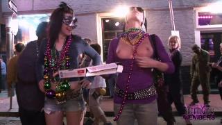 Homemade Exhibitionist Wives & Girlfriends Show it all at Mardi Gras Transsexual