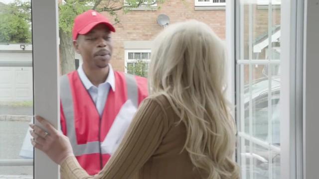 Bottom FakeHub - Blonde Babe Amber Jayne Destroys the Postman's BBC Black penis