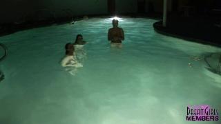 Female Domination Three Hotties Streak Naked in the Hotel Pool Sauna & Hot Tub Blackwoman