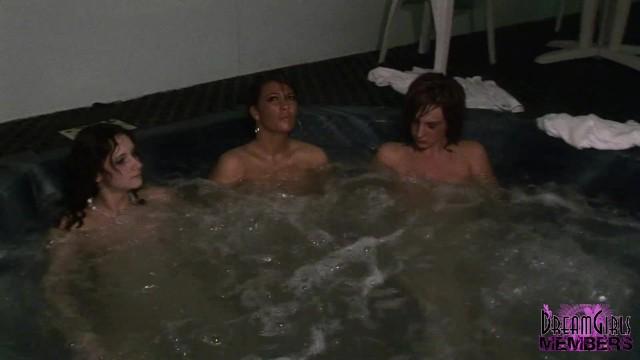 Maledom Three Hotties Streak Naked in the Hotel Pool Sauna & Hot Tub Star - 1