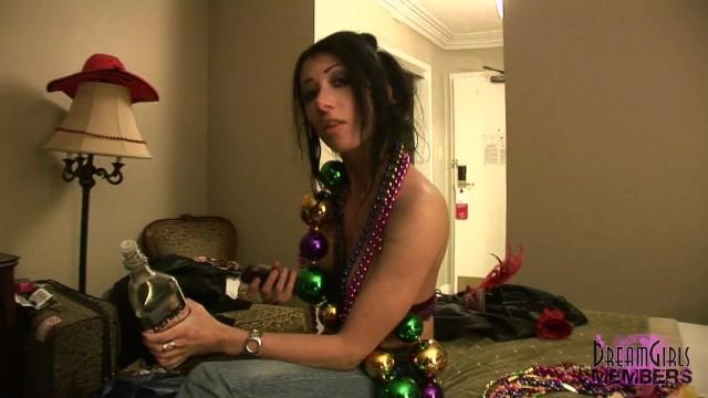 Nadia Nitro Bares her Big Tits in our Room at Mardi Gras - 2