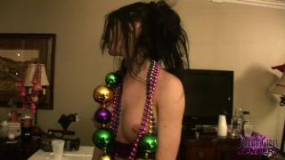 Indian Nadia Nitro Bares her Big Tits in our Room at Mardi Gras Fucking Girls