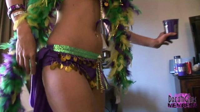 Aunt Big Tit Party Girls go Wild at Mardi Gras POVD - 1