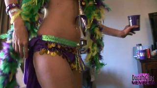 Neswangy Big Tit Party Girls go Wild at Mardi Gras Girl Girl