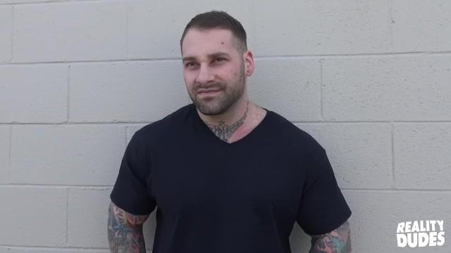 Cum On Pussy RealityDudes: Tattooed Guy Fished from the Street and Fucked for some Cash Office Sex - 2