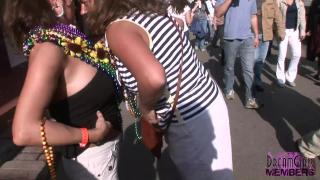 Rough Porn Hot Party Girls Whip Tits out for Good Beads at Mardi Gras Maid