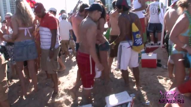 Enema College Spring Breakers Party Hard at Texas Beach Footjob