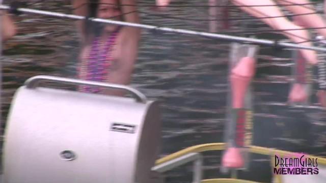 HomeVoyeurVideo College Teens Show Pussy at Wild Lake of the Ozarks Party Sloppy Blowjob