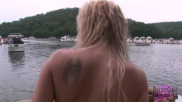 College Teens Show Pussy at Wild Lake of the Ozarks Party - 2