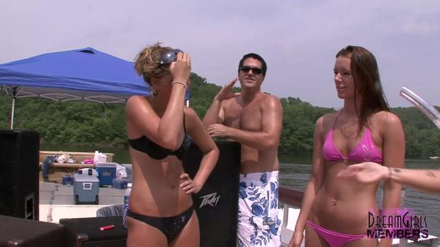 Bikini Coeds Show Pussy at Lake of the Ozarks - 2