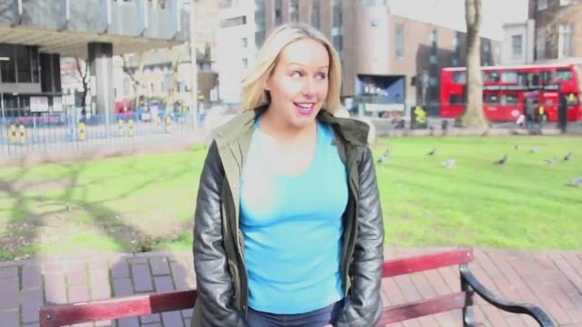 Blonde Slut Pisses on the Street in Front of Strangers - 1