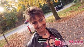 Perra Ugly Short Hair Granny MILF Pounded Outdoors in Germany! Dates66 Strange