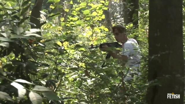 Gay in Military Uniform Gets his Ass Penetrated in the Forest - 1