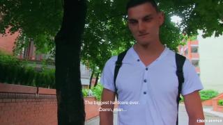 Hard BIGSTR - Czech Hunter Fucks Cute University Boy for some Extra Cash Outside