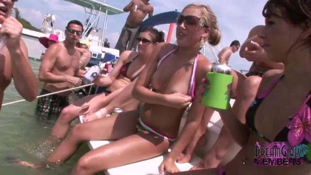 Tara Holiday Two Innocent Teens Flash their Perky Titties at a Boat Party Gay Broken - 1